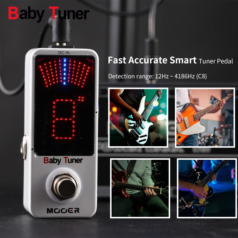 MOOER Tuner Pedal, Baby Tuner Guitar Pedal Mute Function Micro Tuner Tuning Pedal for Electric Instruments Electro-Acoustic Instruments - Image 4